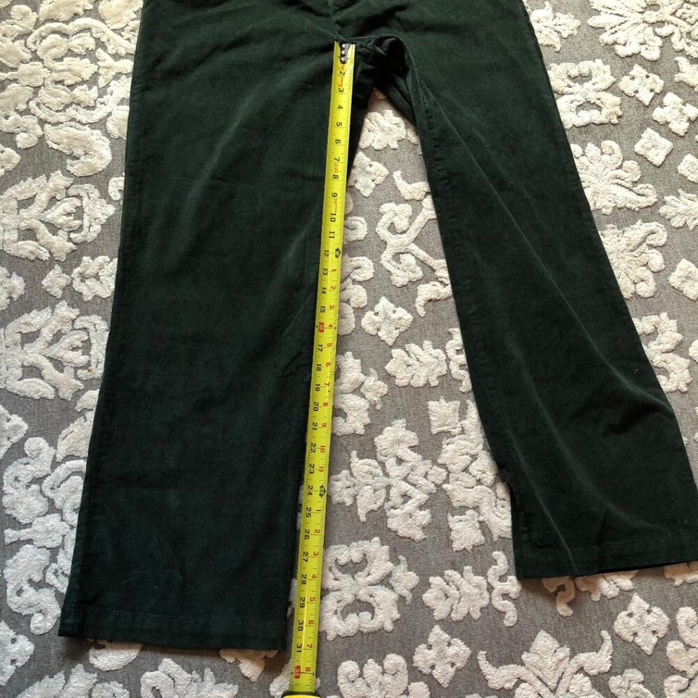 Denim & Co., Dark Green, straight-leg, hi-rise, corduroy pants, Sz Lg - Picture 8 of 9